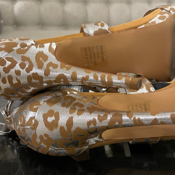 Sexy ankle strap silver metallic high Heels - Picture 12 of 15